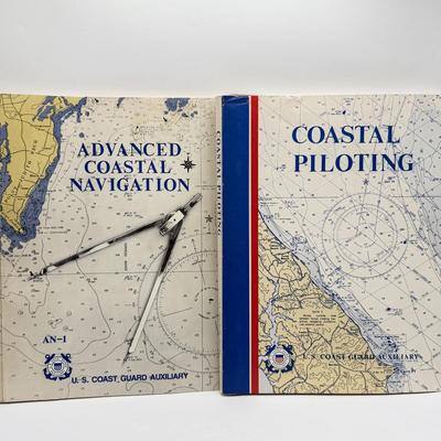 LOT 120: Franklin Mint Chocolate El Cazador Pocket Watch, Coastal Navigation & Piloting Guides