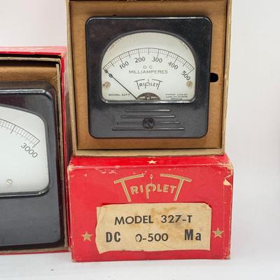 LOT 142: Vintage Triplett Panel Meters, some w boxes