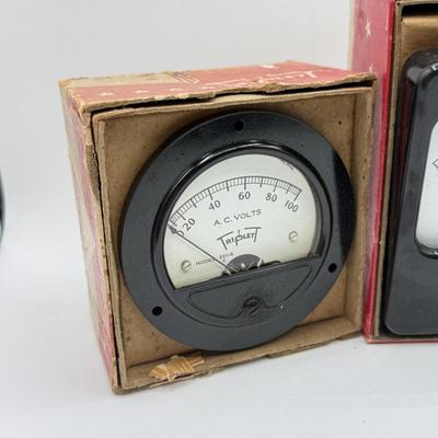 LOT 142: Vintage Triplett Panel Meters, some w boxes