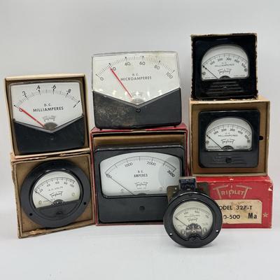 LOT 142: Vintage Triplett Panel Meters, some w boxes