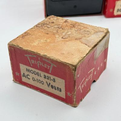 LOT 142: Vintage Triplett Panel Meters, some w boxes