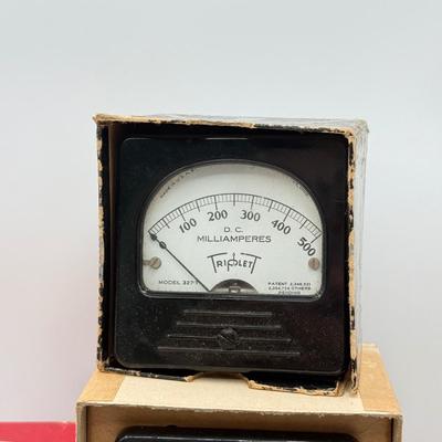 LOT 142: Vintage Triplett Panel Meters, some w boxes