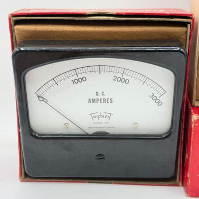 LOT 142: Vintage Triplett Panel Meters, some w boxes