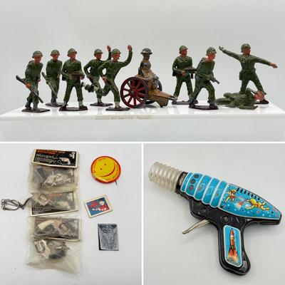 LOT 144: Vintage Space Blaster, Metal Soldiers & More