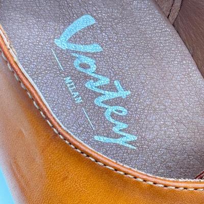 LOT 146: Christian Louboutin Red Bottom Leather Shoes & Vortey Brown Shoes