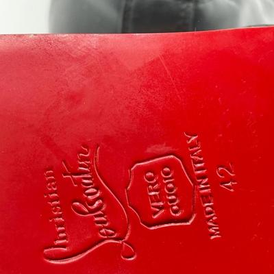 LOT 146: Christian Louboutin Red Bottom Leather Shoes & Vortey Brown Shoes