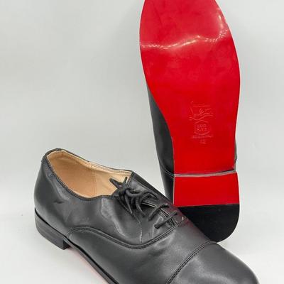 LOT 146: Christian Louboutin Red Bottom Leather Shoes & Vortey Brown Shoes