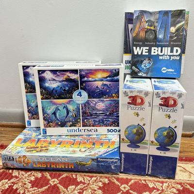 LOT 161: Sealed NIP Puzzles: 3D Ravensberger, Advertising & Ocean Themed