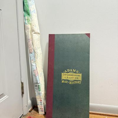 LOT 167: Large Reproduction "Map of History" Book & Maps
