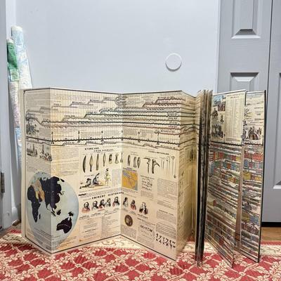 LOT 167: Large Reproduction "Map of History" Book & Maps