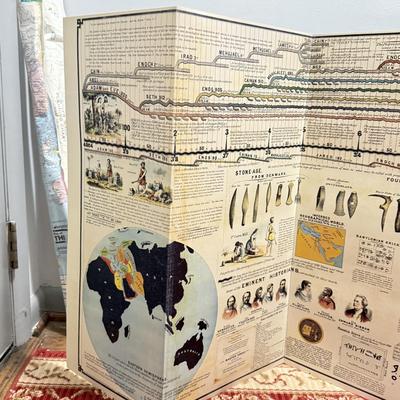 LOT 167: Large Reproduction "Map of History" Book & Maps