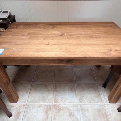 Sold Wood Rectangular Table and 4 Chairs