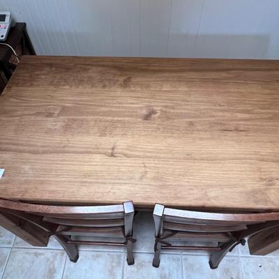 Sold Wood Rectangular Table and 4 Chairs