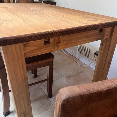 Sold Wood Rectangular Table and 4 Chairs