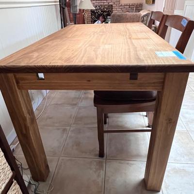 Sold Wood Rectangular Table and 4 Chairs