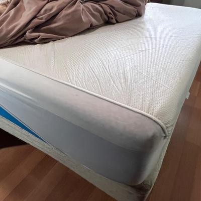 Full Size Bedframe, Mattress, Boxspring Headboard and Bedding