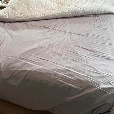 Full Size Bedframe, Mattress, Boxspring Headboard and Bedding