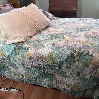 Full Size Bedframe, Mattress, Boxspring Headboard and Bedding