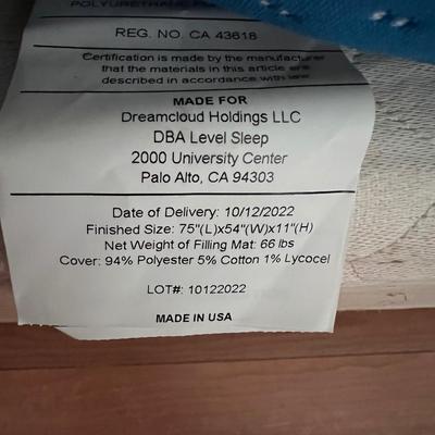 Full Size Bedframe, Mattress, Boxspring Headboard and Bedding