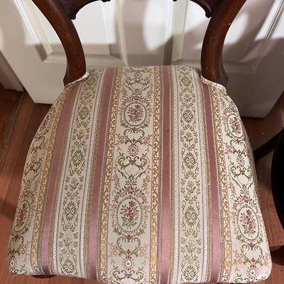 2 Wooden Covered Chairs