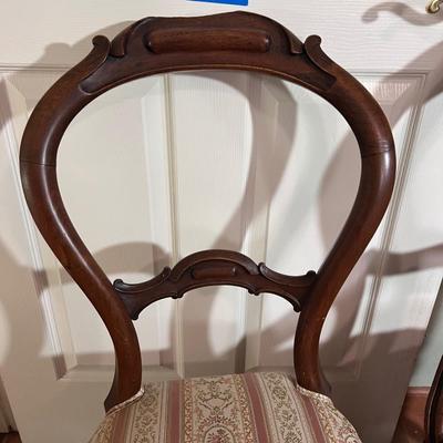 2 Wooden Covered Chairs