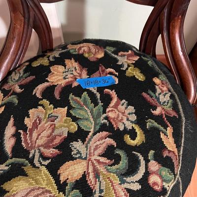 2 Wooden Covered Chairs