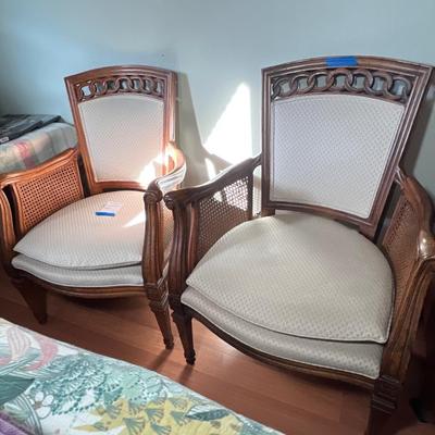 Pair of Cane Barrel Chairs
