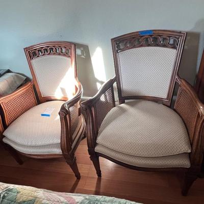 Pair of Cane Barrel Chairs