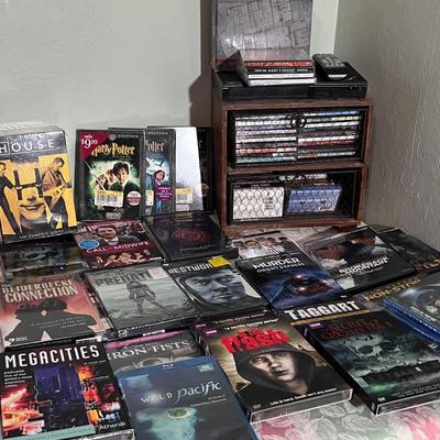 Samsung DVD Player, DVD’s, CD’s, Tapes, Storage Drawers