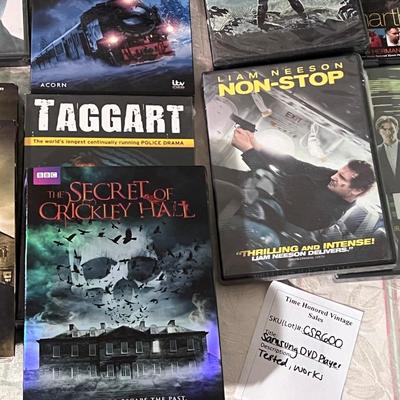 Samsung DVD Player, DVD’s, CD’s, Tapes, Storage Drawers