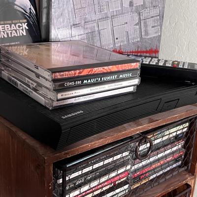 Samsung DVD Player, DVD’s, CD’s, Tapes, Storage Drawers
