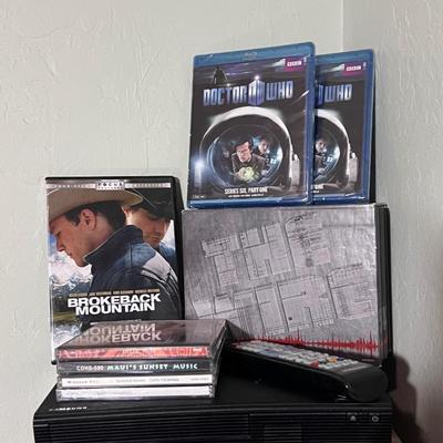 Samsung DVD Player, DVD’s, CD’s, Tapes, Storage Drawers