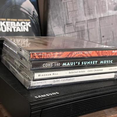 Samsung DVD Player, DVD’s, CD’s, Tapes, Storage Drawers