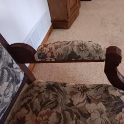 ANTIQUE EASTLAKE STYLE ARMCHAIR ON CASTERS perfect condition!