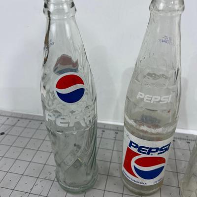 (4) Pepsi Bottles, Various Logos 