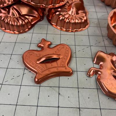 Copper Colored Molds and Cookie Cutters 