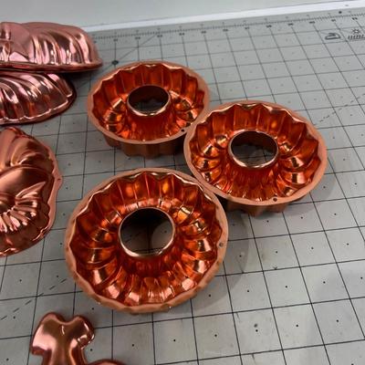 Copper Colored Molds and Cookie Cutters 
