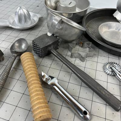 Small Tins and VINTAGE Utensils 