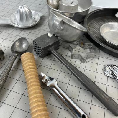 Small Tins and VINTAGE Utensils 