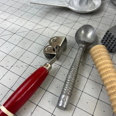 Small Tins and VINTAGE Utensils 