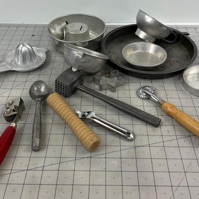 Small Tins and VINTAGE Utensils 