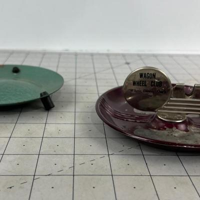 2 Vintage Metal Ashtrays 