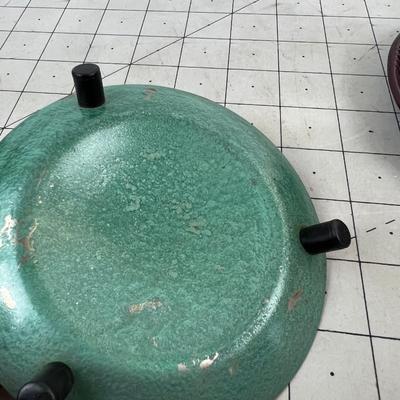 2 Vintage Metal Ashtrays 