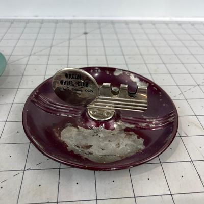 2 Vintage Metal Ashtrays 