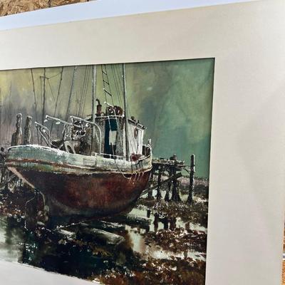 H. Francis Sellers 1937-2011 Untitled Water Color Boat "PATRICA" 