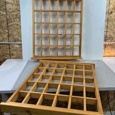Pair of Pine Wooden Shadow Boxes 