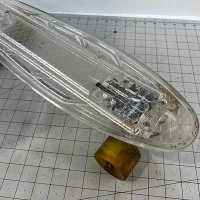 Clear Lucite Skateboard with LED Lights