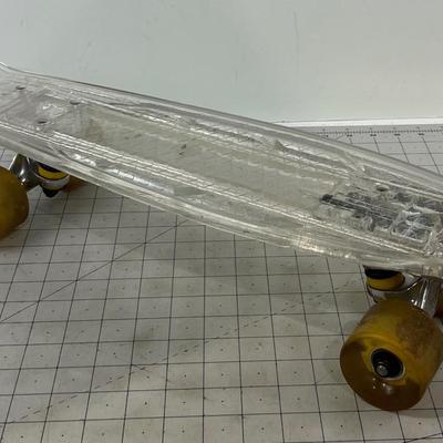 Clear Lucite Skateboard with LED Lights