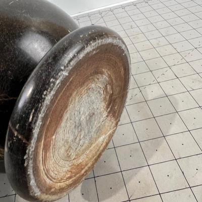 Stone Vase. Black with Red Vane in the Rock, NEAT! 