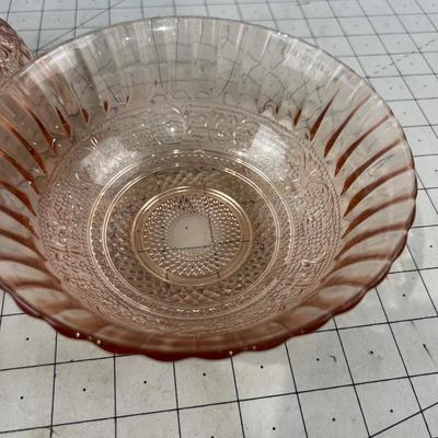 2 Pink Depression Glass Bowls 